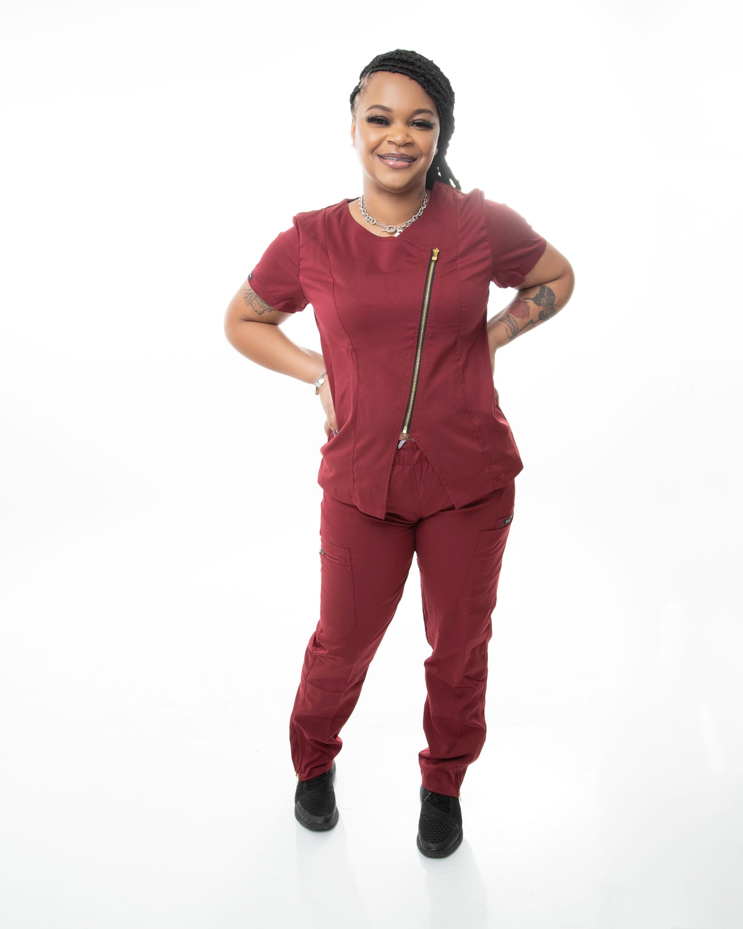 Burgundy scrub set